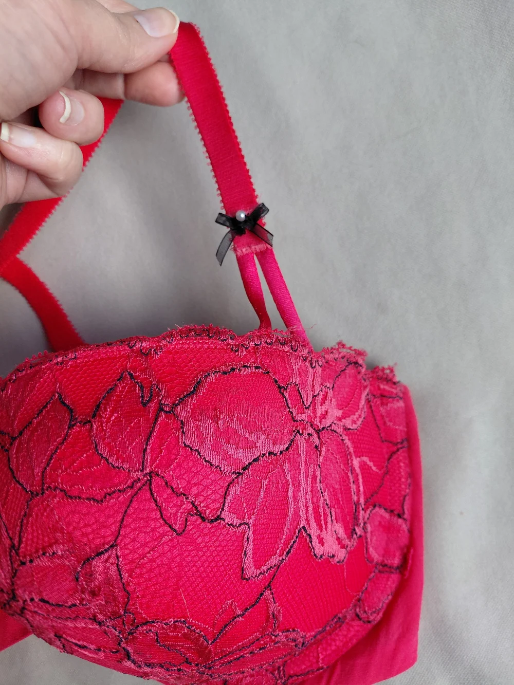 Victoria's Secret Hot Pink Lace Balconette Underwire Bra 36D - Picture 2 of 10